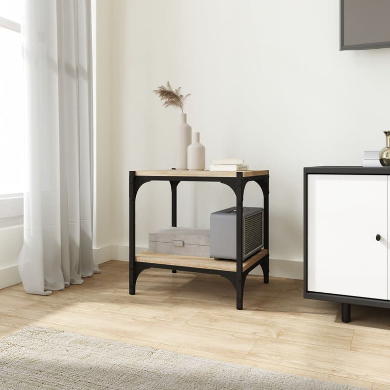 Tv-meubel 40x33x41 cm bewerkt hout en staal sonoma eikenkleurig MeubelReus