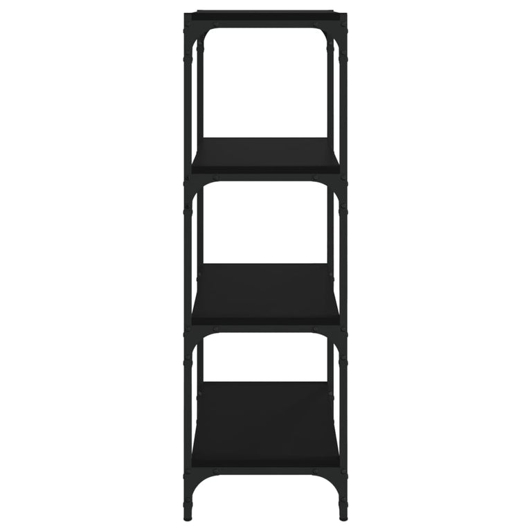 Boekenkast 40x33x100 cm bewerkt hout en staal zwart MeubelReus