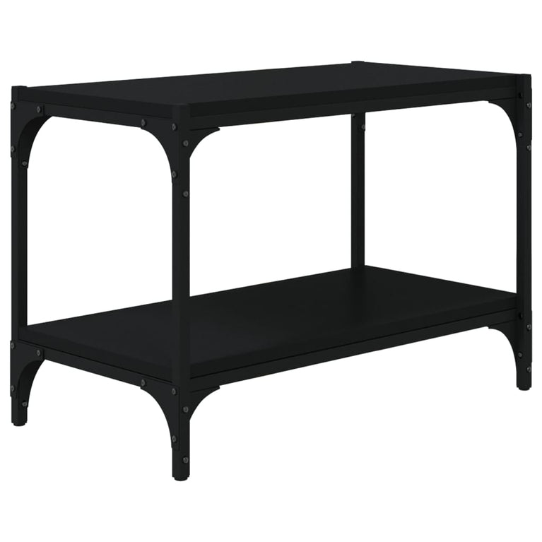 Tv-meubel 60x33x41 cm bewerkt hout en staal zwart MeubelReus