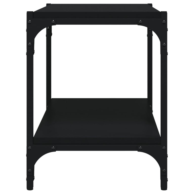 Tv-meubel 60x33x41 cm bewerkt hout en staal zwart MeubelReus