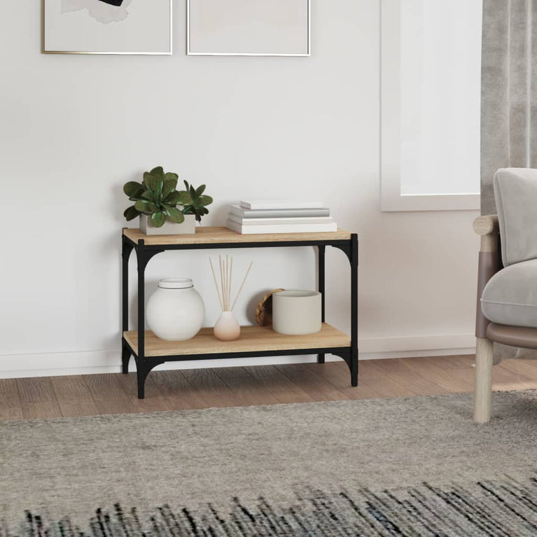 Tv-meubel 60x33x41 cm bewerkt hout en staal sonoma eikenkleurig MeubelReus