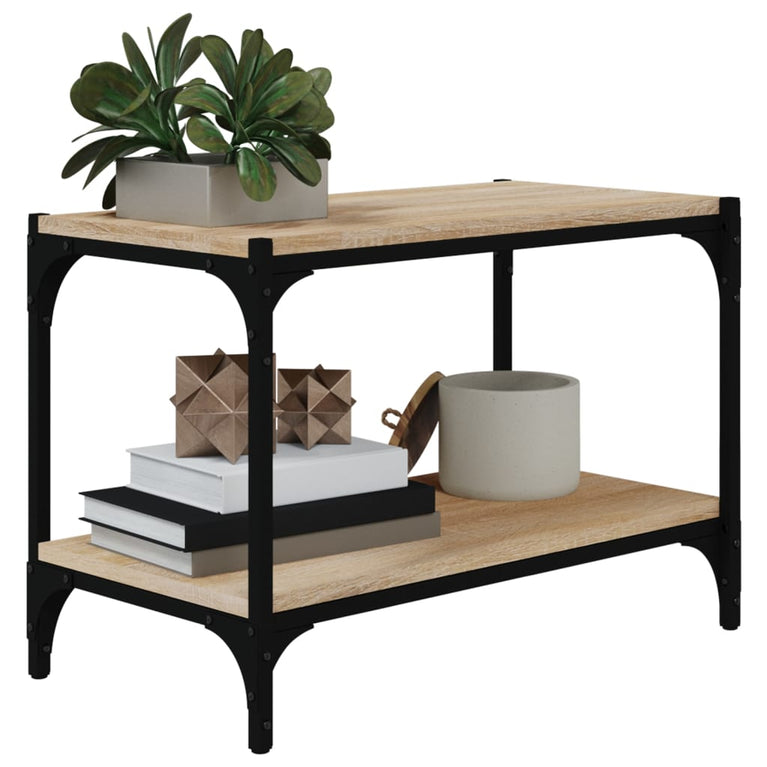 Tv-meubel 60x33x41 cm bewerkt hout en staal sonoma eikenkleurig MeubelReus