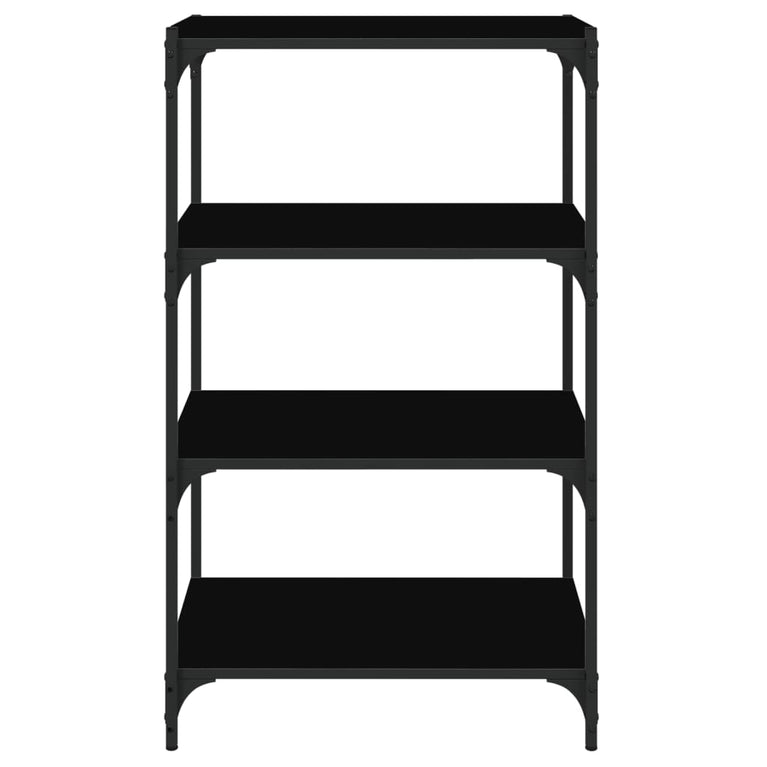 Boekenkast 60x33x70,5 cm bewerkt hout en staal zwart MeubelReus