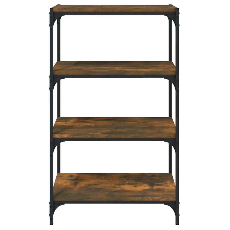 Boekenkast 60x33x100 cm bewerkt hout en staal gerookt eiken MeubelReus