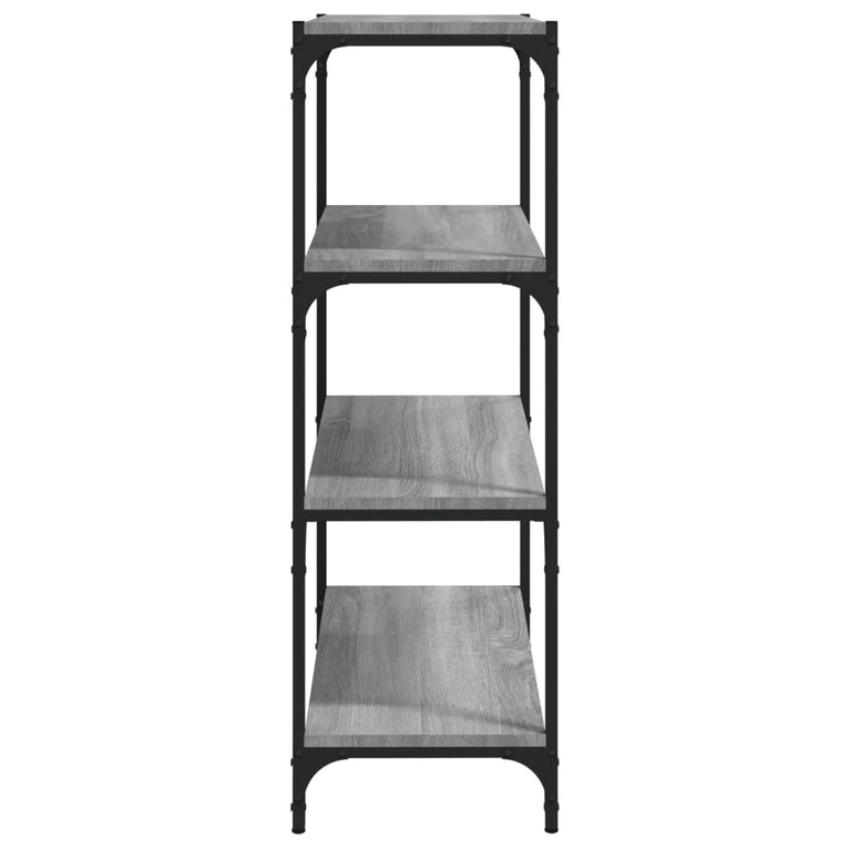 Boekenkast 60x33x100 cm hout en staal grijs sonoma eikenkleur MeubelReus