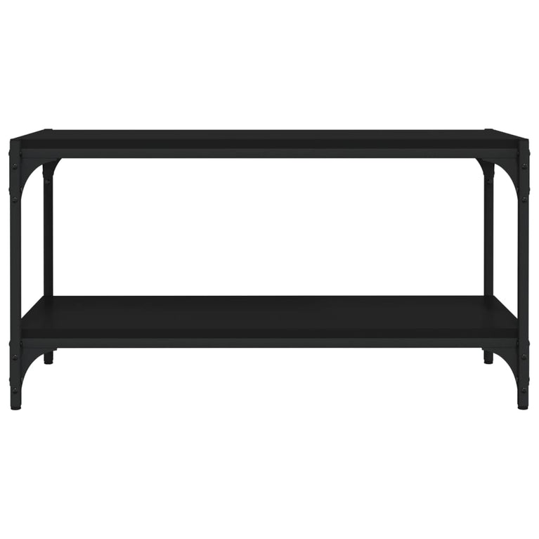 Tv-meubel 80x33x41 cm bewerkt hout en staal zwart MeubelReus