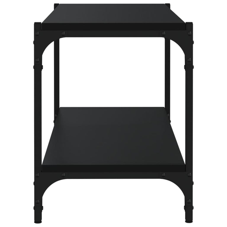 Tv-meubel 80x33x41 cm bewerkt hout en staal zwart MeubelReus