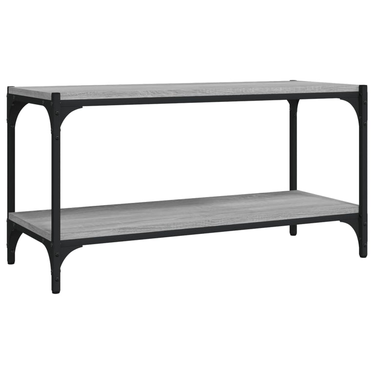 Tv-meubel 80x33x41 cm bewerkt hout en staal grijs sonoma eiken MeubelReus