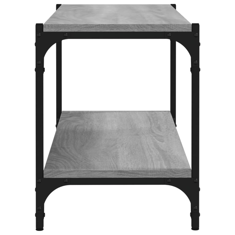 Tv-meubel 80x33x41 cm bewerkt hout en staal grijs sonoma eiken MeubelReus