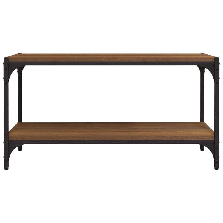 Tv-meubel 80x33x41 cm bewerkt hout en staal bruin eikenkleur MeubelReus