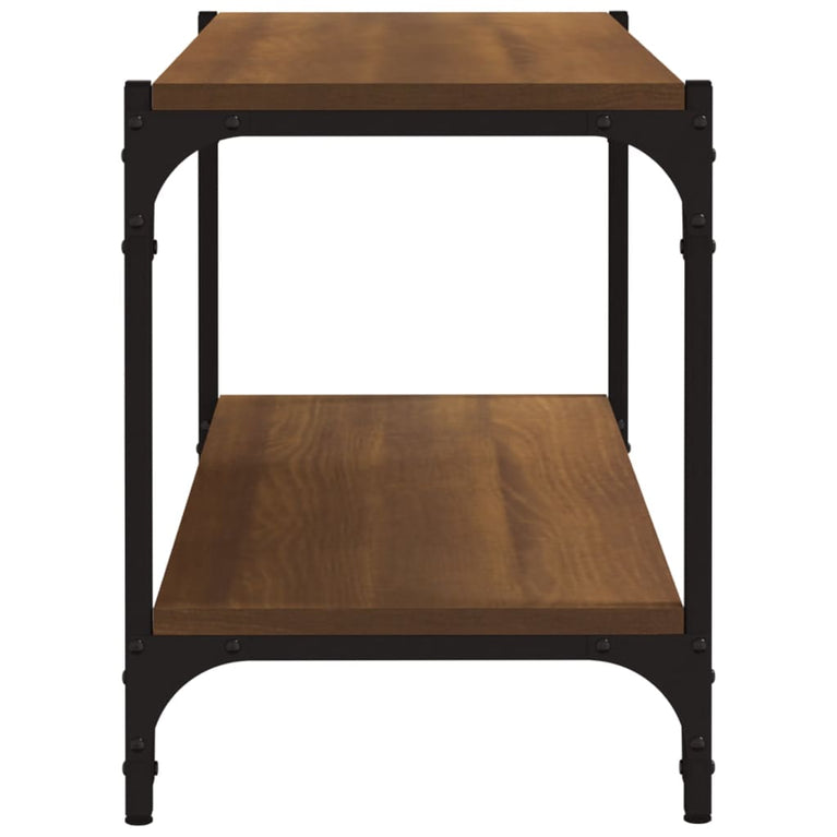 Tv-meubel 80x33x41 cm bewerkt hout en staal bruin eikenkleur MeubelReus