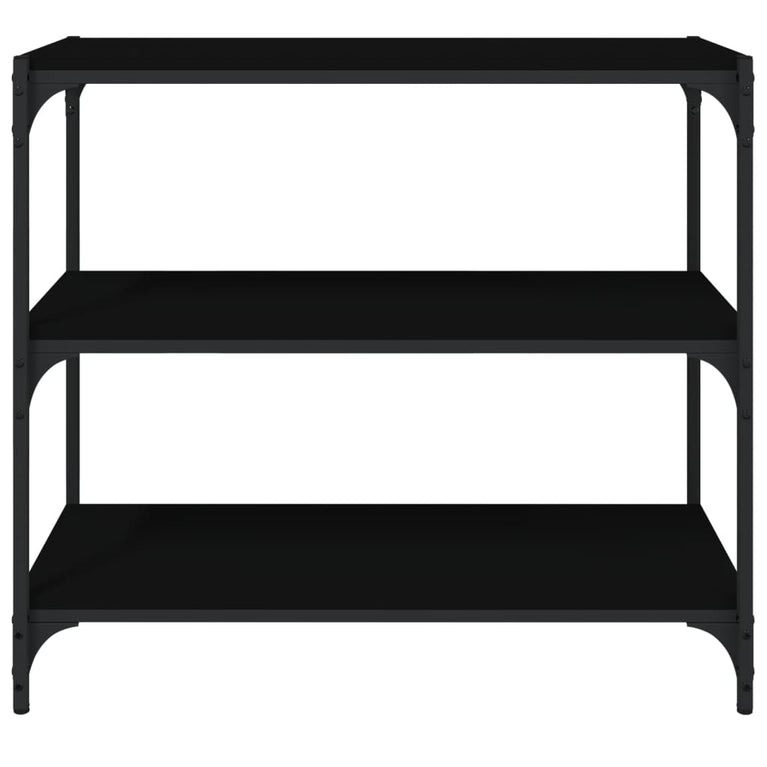 Boekenkast 80x33x70,5 cm bewerkt hout en staal zwart MeubelReus