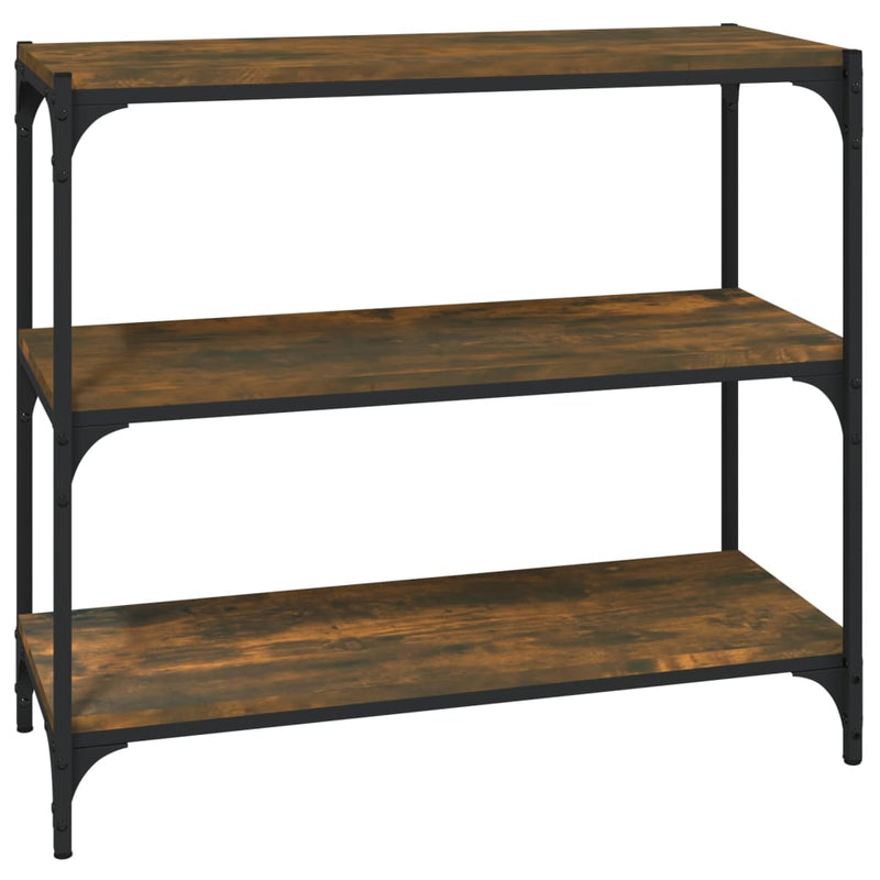 Boekenkast 80x33x70,5 cm hout en staal gerookt eikenkleur MeubelReus