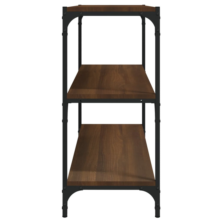 Boekenkast 80x33x70,5 cm bewerkt hout en staal bruin eikenkleur MeubelReus