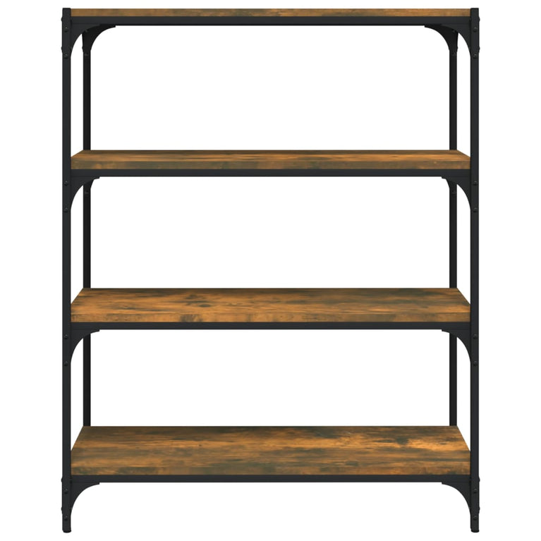 Boekenkast 80x33x100 cm bewerkt hout en staal gerookt eiken MeubelReus