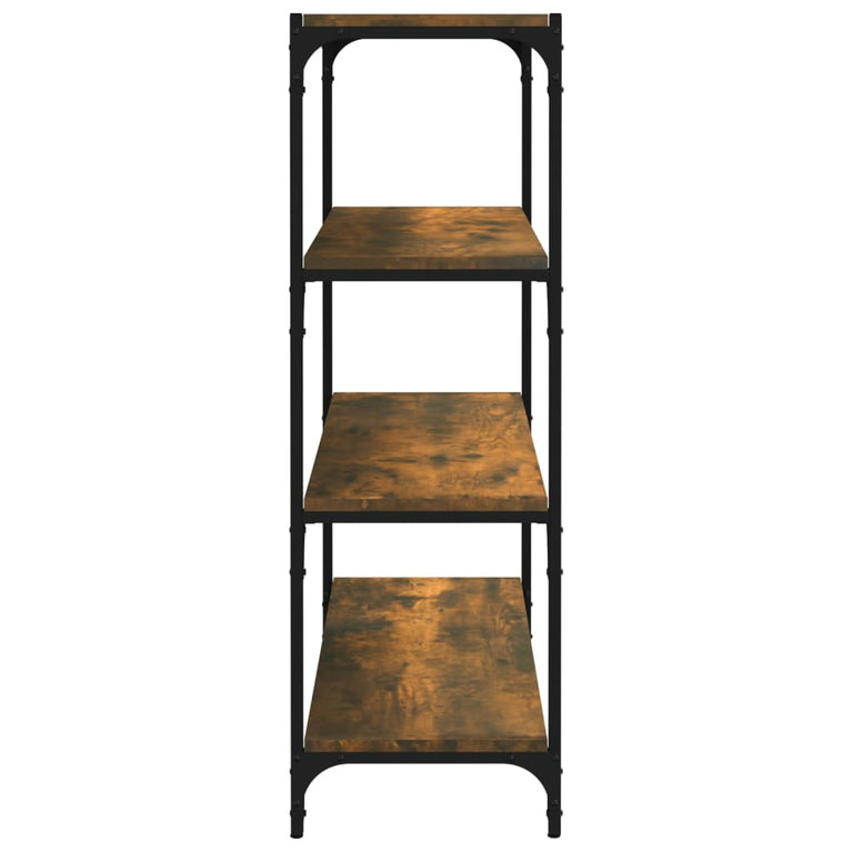 Boekenkast 80x33x100 cm bewerkt hout en staal gerookt eiken MeubelReus