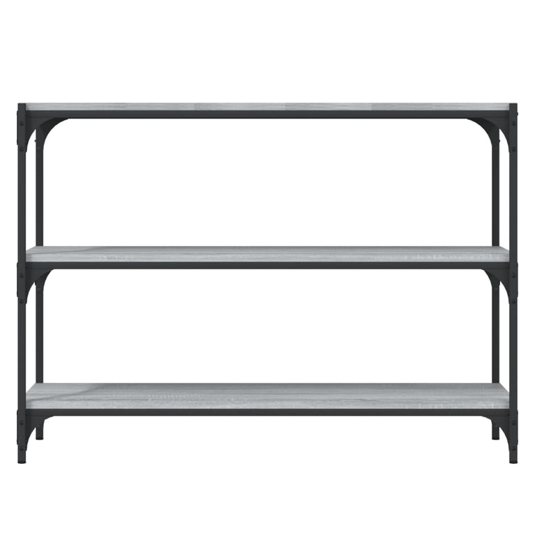 Boekenkast 100x33x70,5 cm hout en staal grijs sonoma eikenkleur MeubelReus