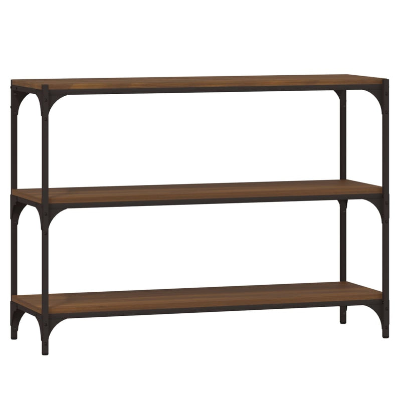 Boekenkast 100x33x70,5 cm bewerkt hout en staal bruin eikenkleur MeubelReus