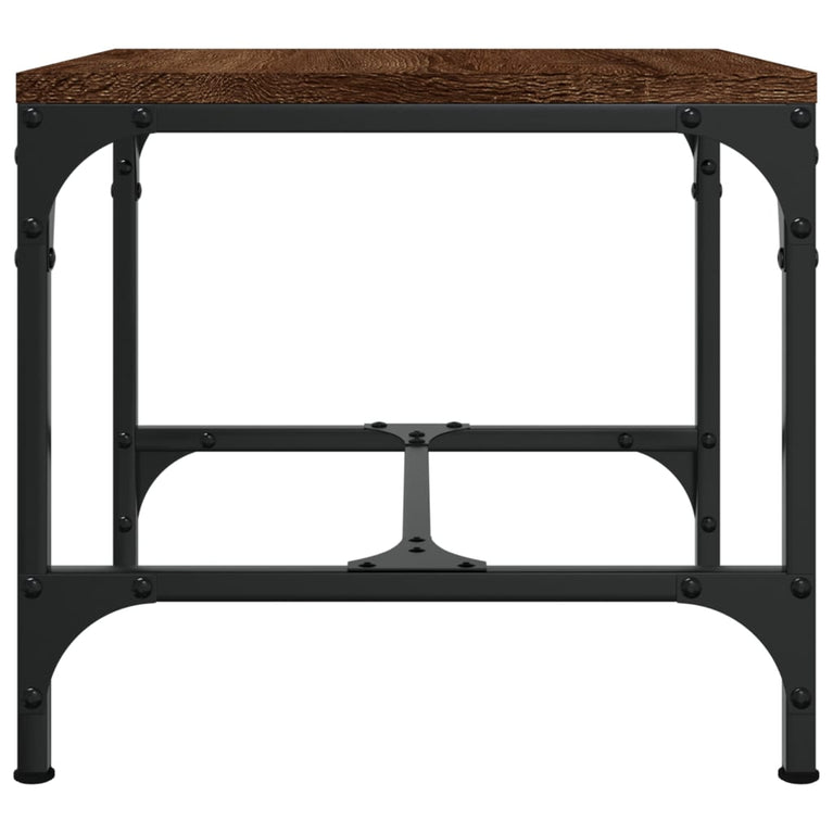 Bijzettafels 2 st 40x40x35 cm bewerkt hout bruineiken MeubelReus