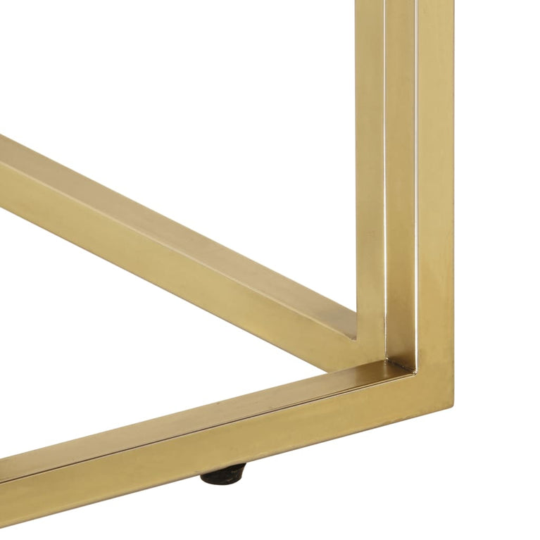 Salontafel roestvrijstaal en gehard glas goudkleurig