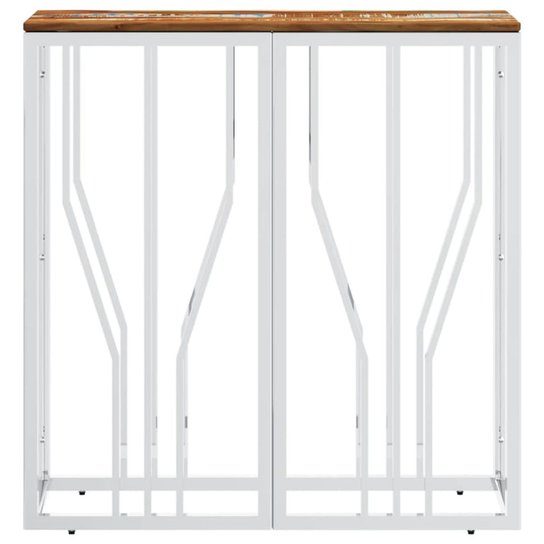 Wandtafel roestvrij staal en massief gerecycled hout zilver MeubelReus