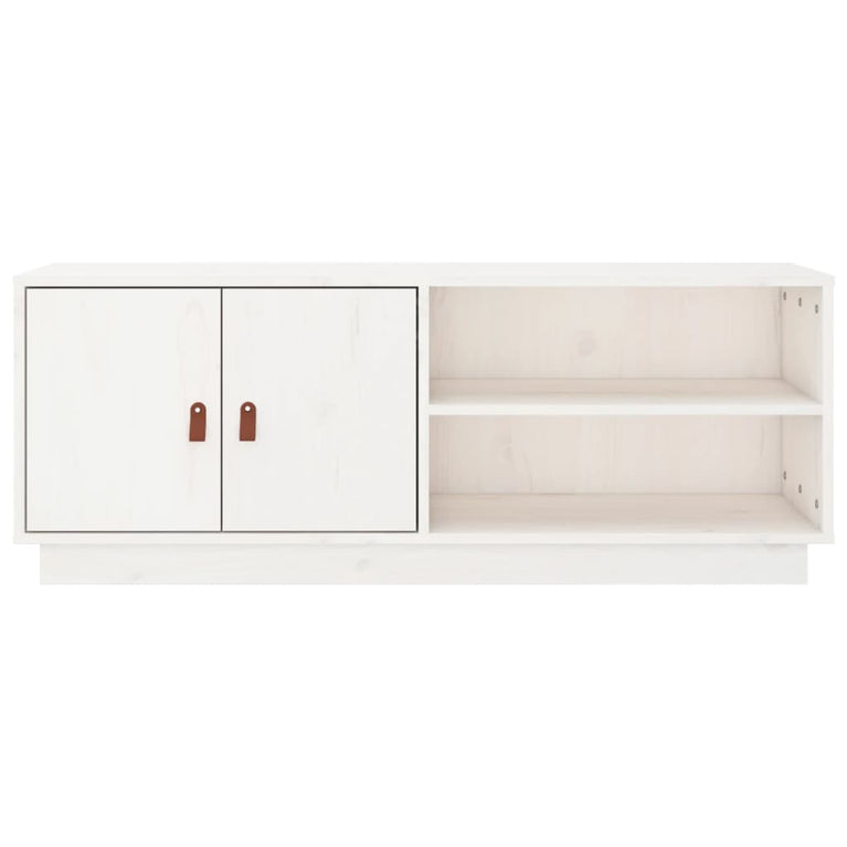 Tv-meubel 105x34x40 cm massief grenenhout wit MeubelReus