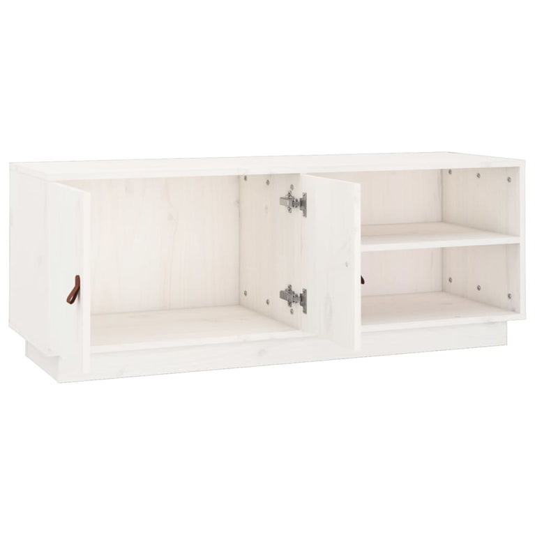 Tv-meubel 105x34x40 cm massief grenenhout wit MeubelReus