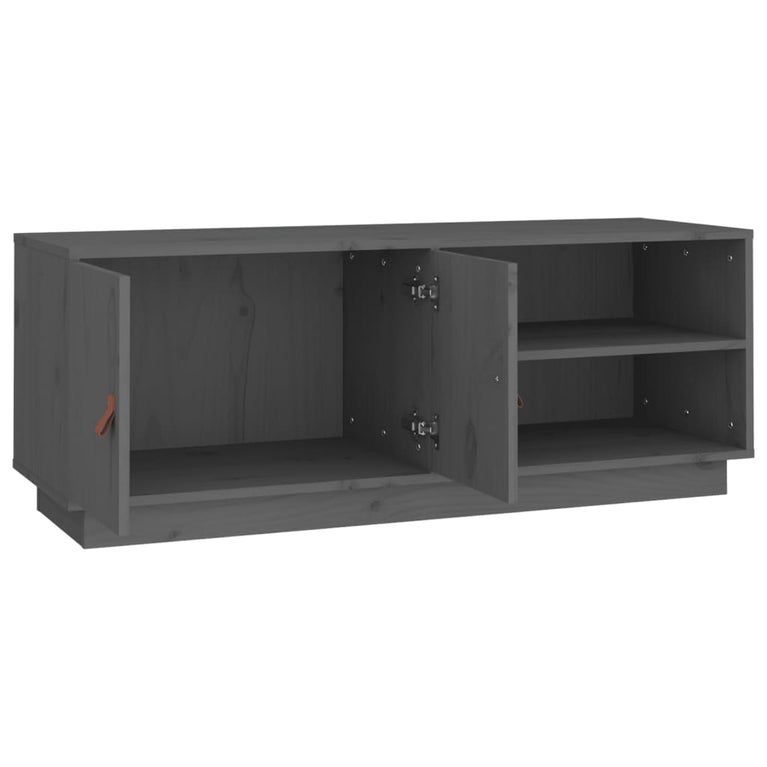 Tv-meubel 105x34x40 cm massief grenenhout grijs MeubelReus