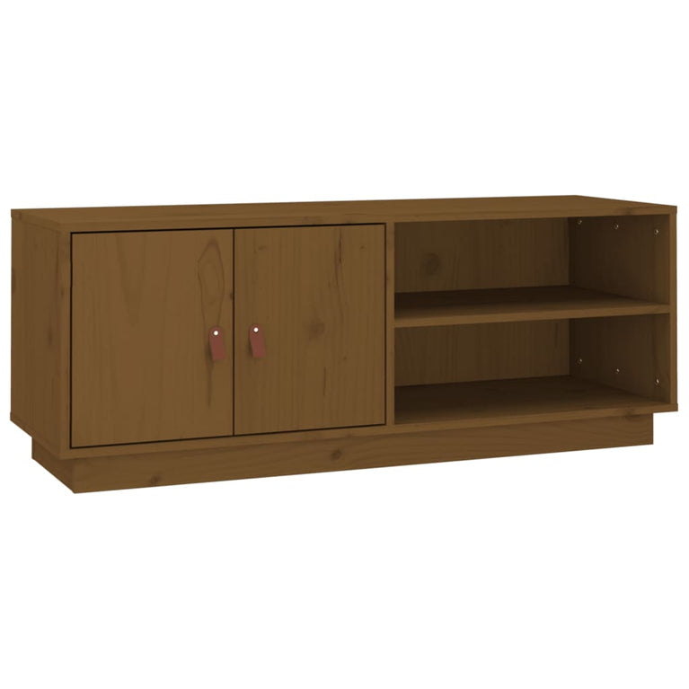 Tv-meubel 105x34x40 cm massief grenenhout honingbruin MeubelReus