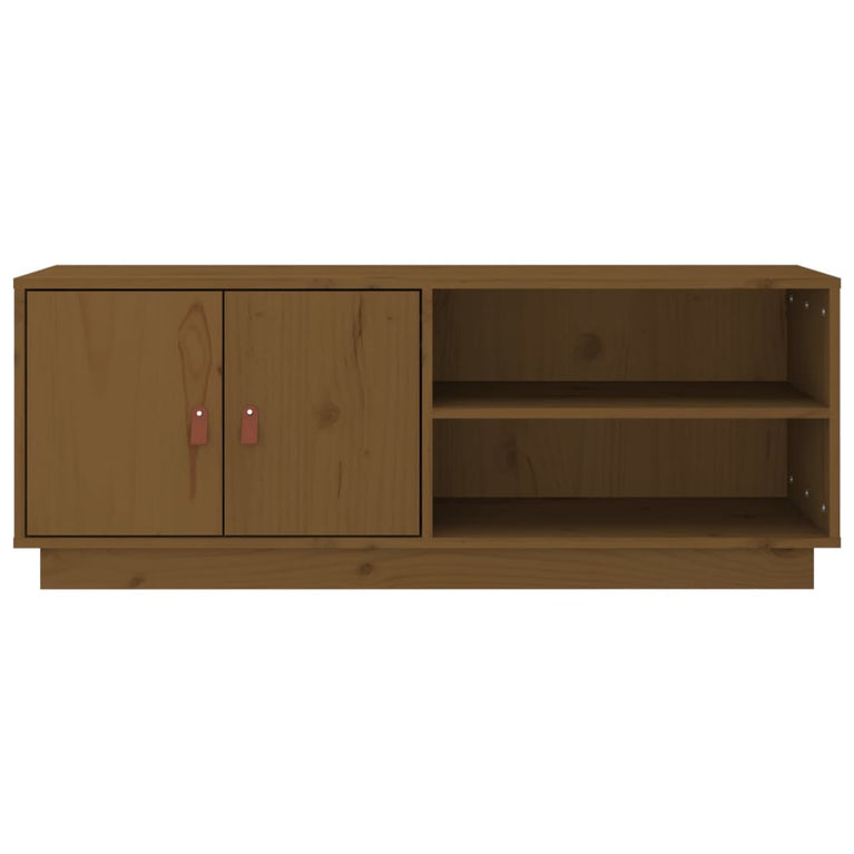 Tv-meubel 105x34x40 cm massief grenenhout honingbruin MeubelReus