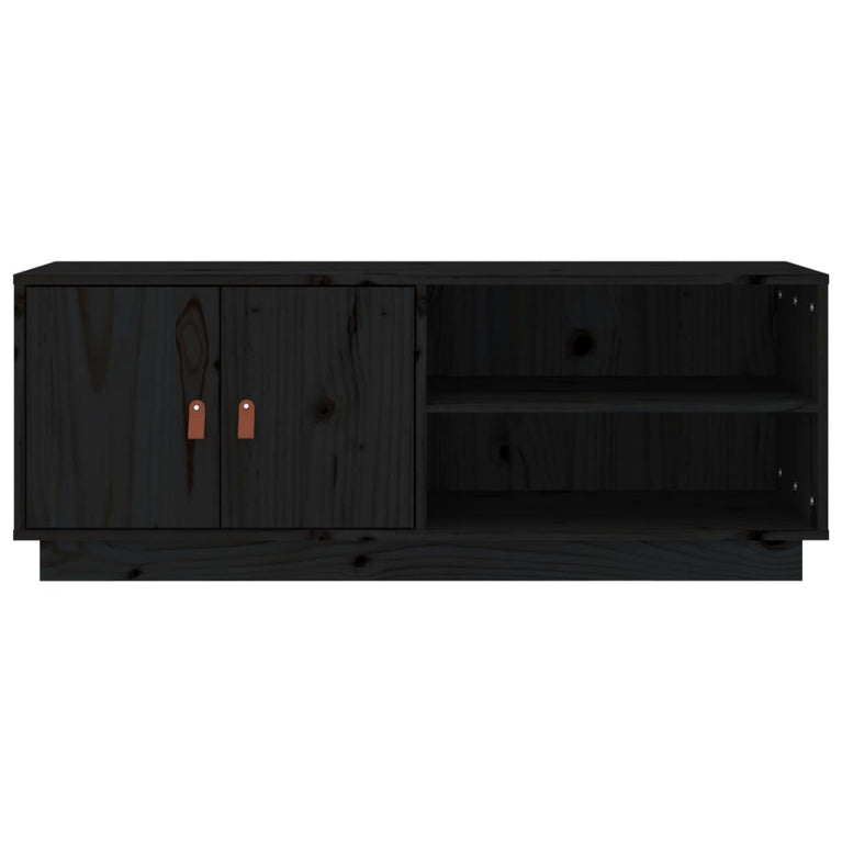 Tv-meubel 105x34x40 cm massief grenenhout zwart MeubelReus