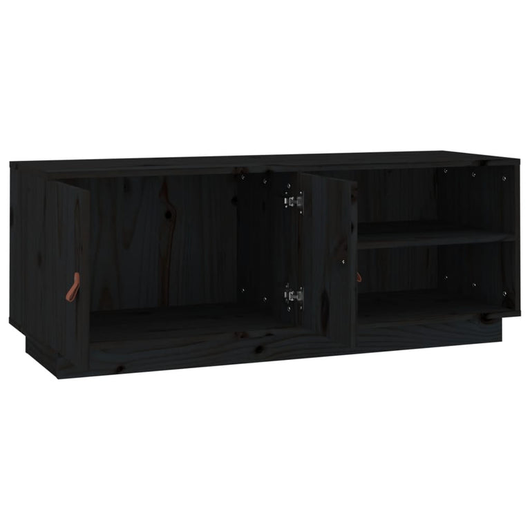 Tv-meubel 105x34x40 cm massief grenenhout zwart MeubelReus