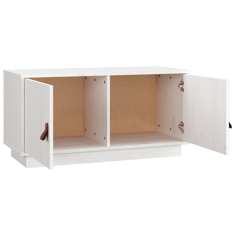 Tv-meubel 80x34x40 cm massief grenenhout wit MeubelReus