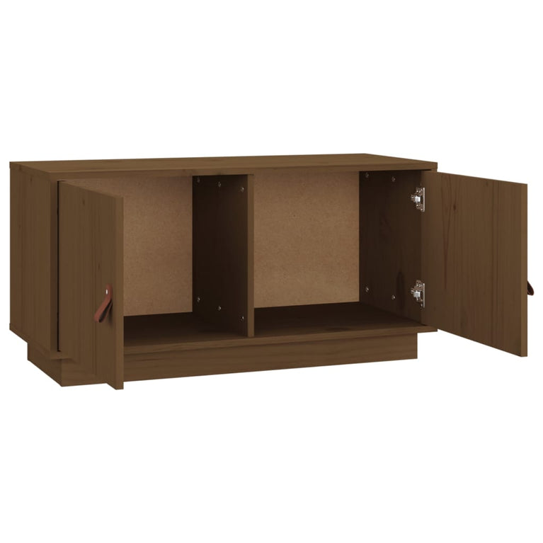 Tv-meubel 80x34x40 cm massief grenenhout honingbruin MeubelReus
