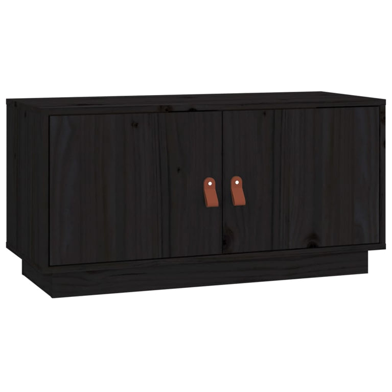 Tv-meubel 80x34x40 cm massief grenenhout zwart MeubelReus