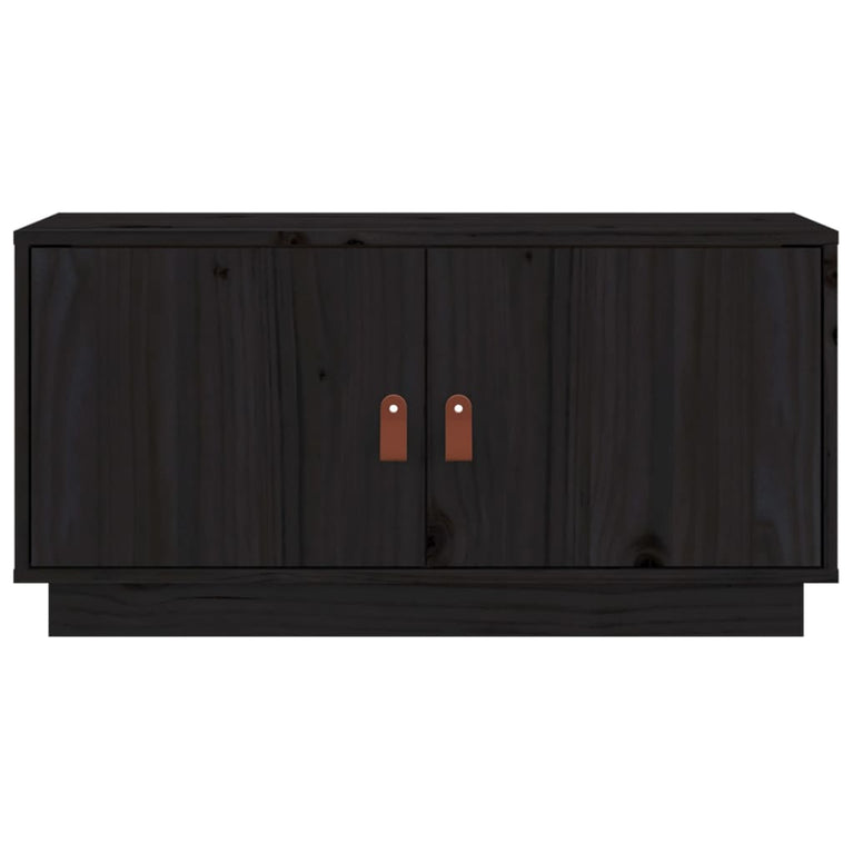 Tv-meubel 80x34x40 cm massief grenenhout zwart MeubelReus