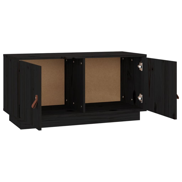 Tv-meubel 80x34x40 cm massief grenenhout zwart MeubelReus