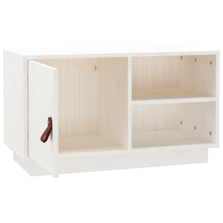 Tv-meubel 70x34x40 cm massief grenenhout wit MeubelReus