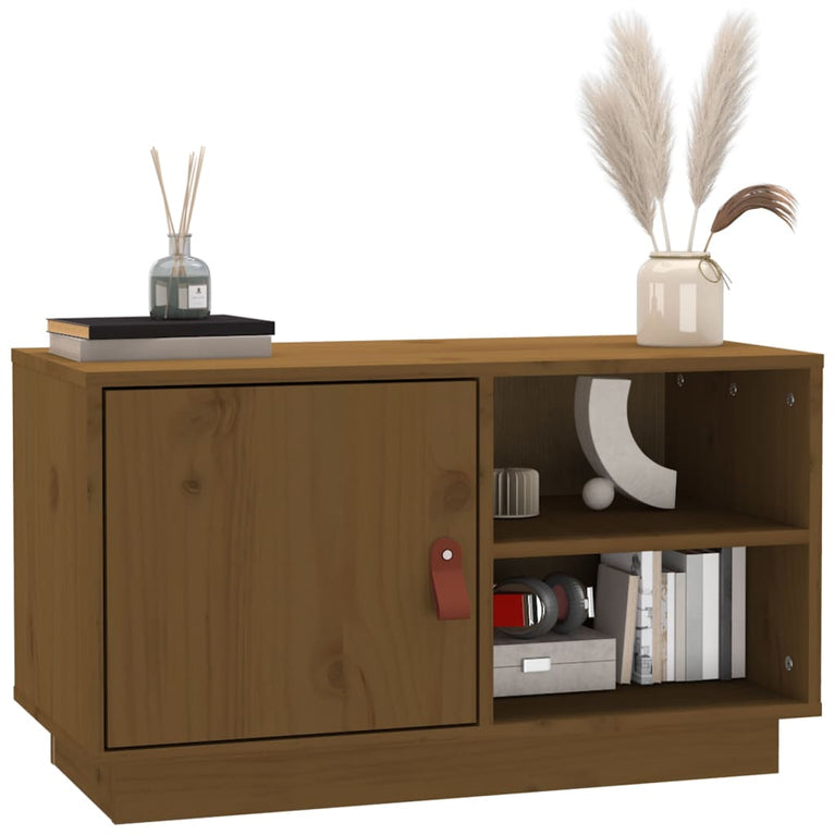 Tv-meubel 70x34x40 cm massief grenenhout honingbruin MeubelReus