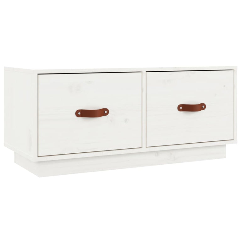 Tv-meubel 80x34x35 cm massief grenenhout wit MeubelReus
