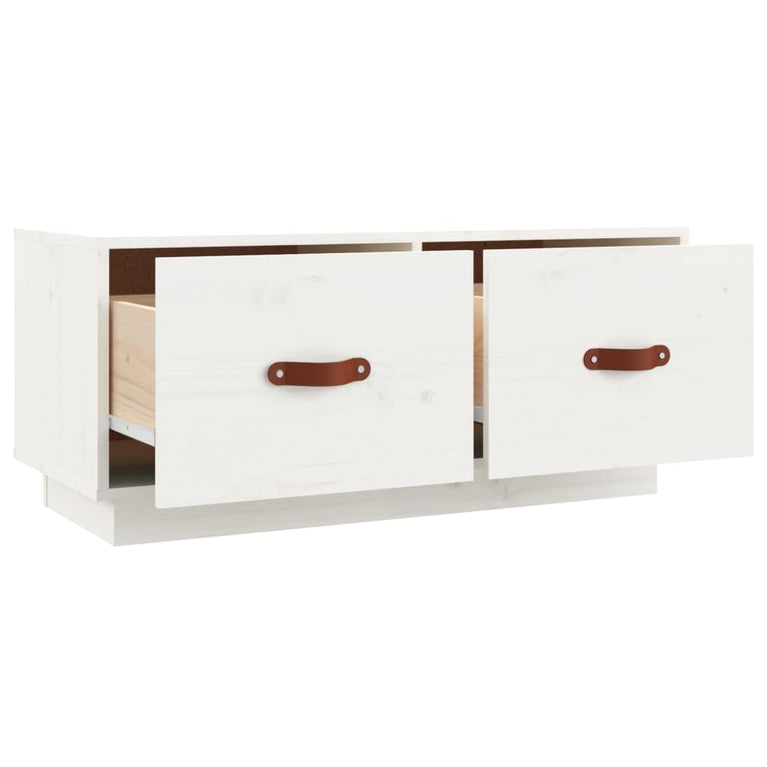 Tv-meubel 80x34x35 cm massief grenenhout wit MeubelReus