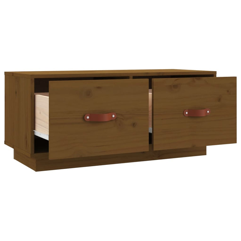 Tv-meubel 80x34x35 cm massief grenenhout honingbruin MeubelReus