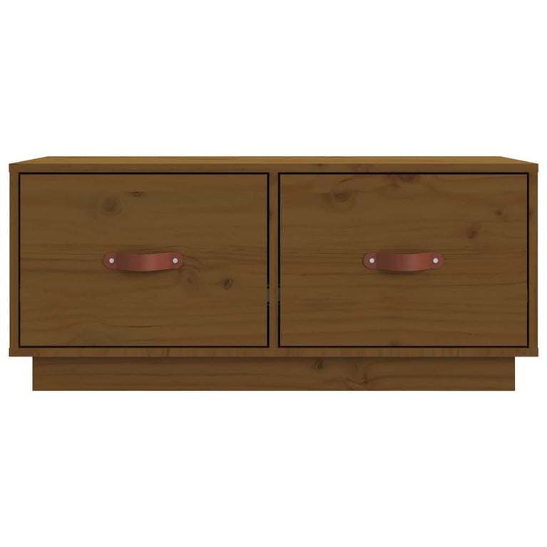Tv-meubel 80x34x35 cm massief grenenhout honingbruin MeubelReus