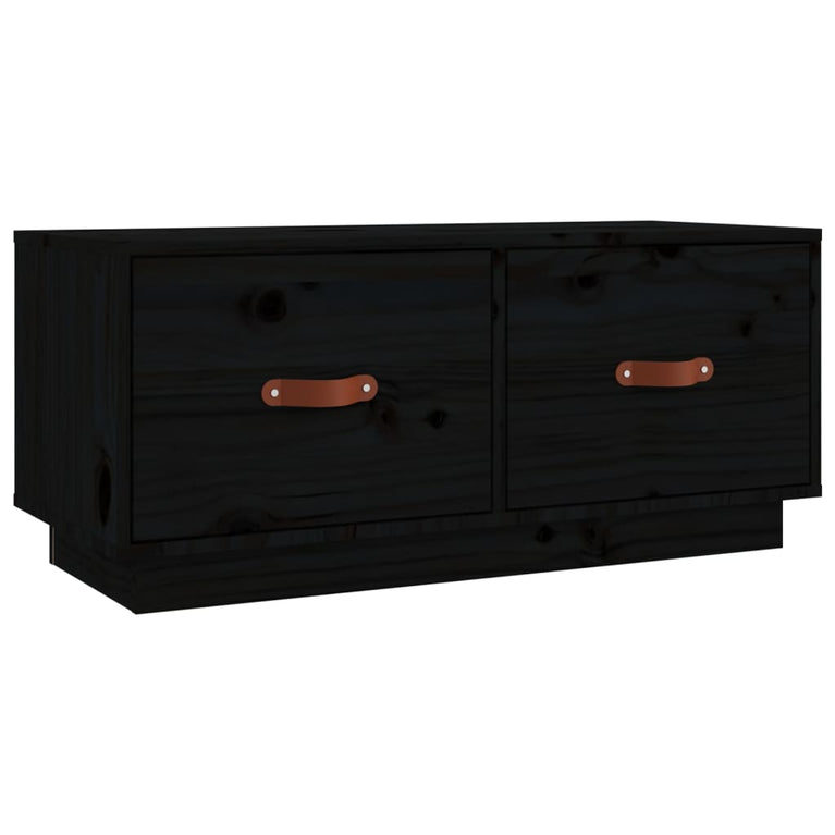 Tv-meubel 80x34x35 cm massief grenenhout zwart MeubelReus