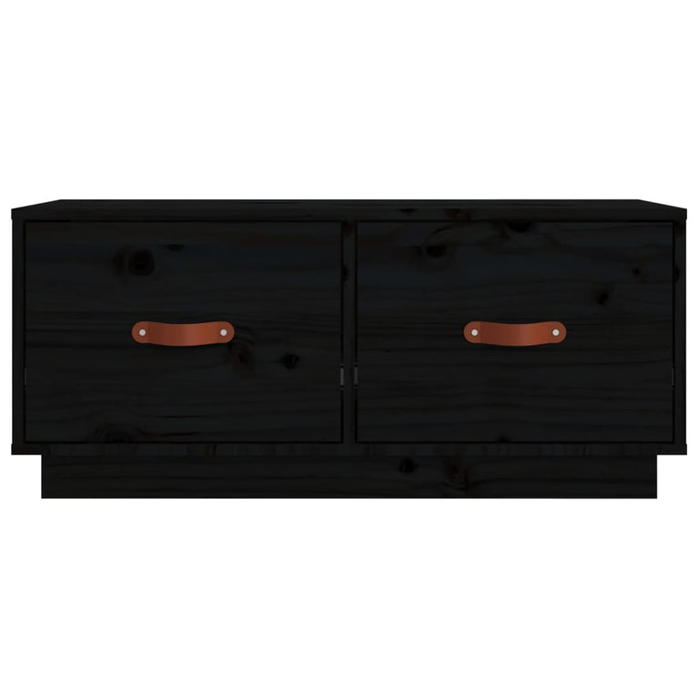 Tv-meubel 80x34x35 cm massief grenenhout zwart MeubelReus