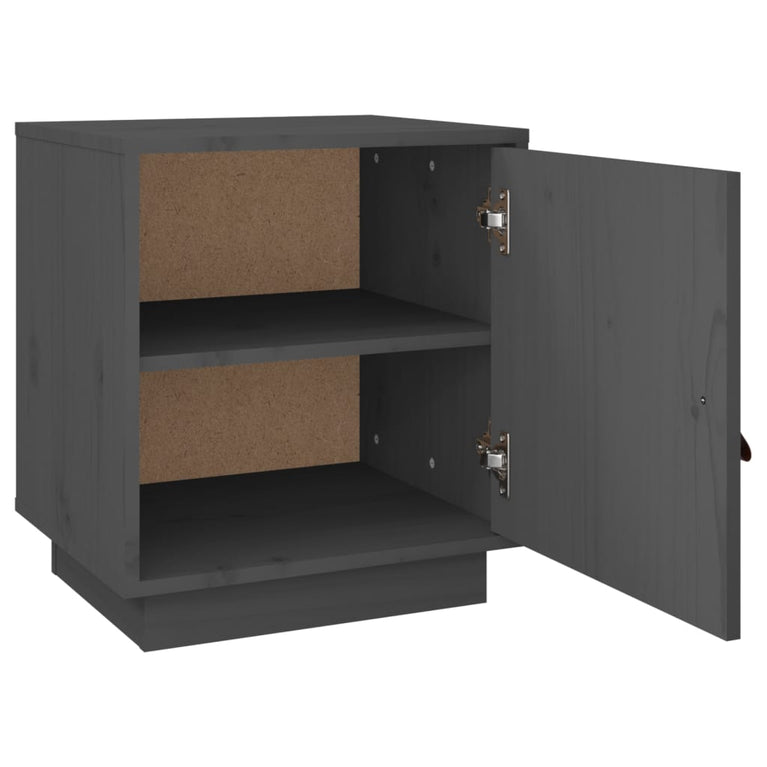 Nachtkastje 40x34x45 cm massief grenenhout grijs MeubelReus