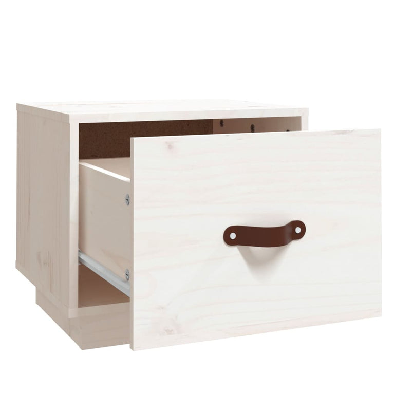 Nachtkastjes 2 st 40x34x35 cm massief grenenhout wit MeubelReus