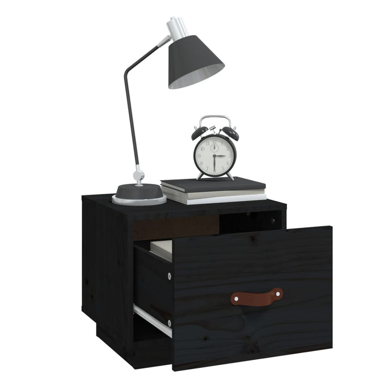 Nachtkastjes 2 st 40x34x35 cm massief grenenhout zwart MeubelReus