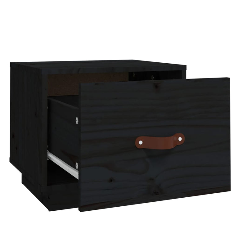 Nachtkastjes 2 st 40x34x35 cm massief grenenhout zwart MeubelReus