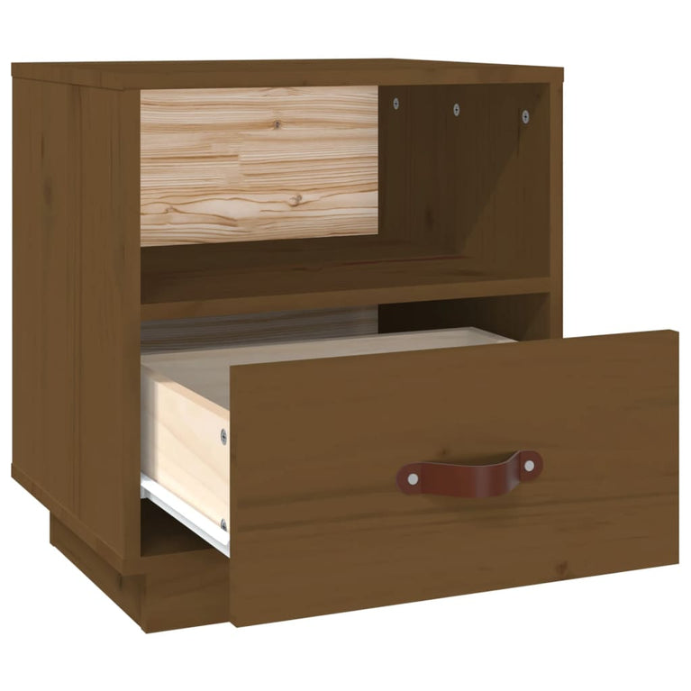 Nachtkastje 40x34x45 cm massief grenenhout honingbruin MeubelReus